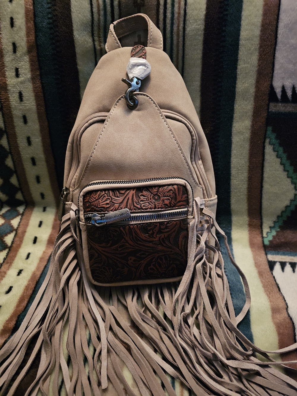 Montana West NWT Tooled Fringe Sling Bag — Western Boho Statement Piece 🤠
